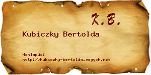 Kubiczky Bertolda névjegykártya